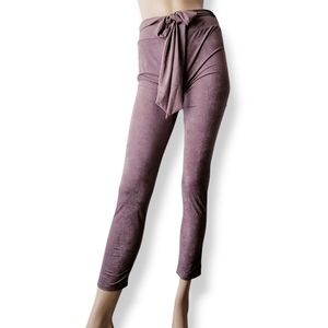 Windsor Brown Faux Suede Waist Tie Pants